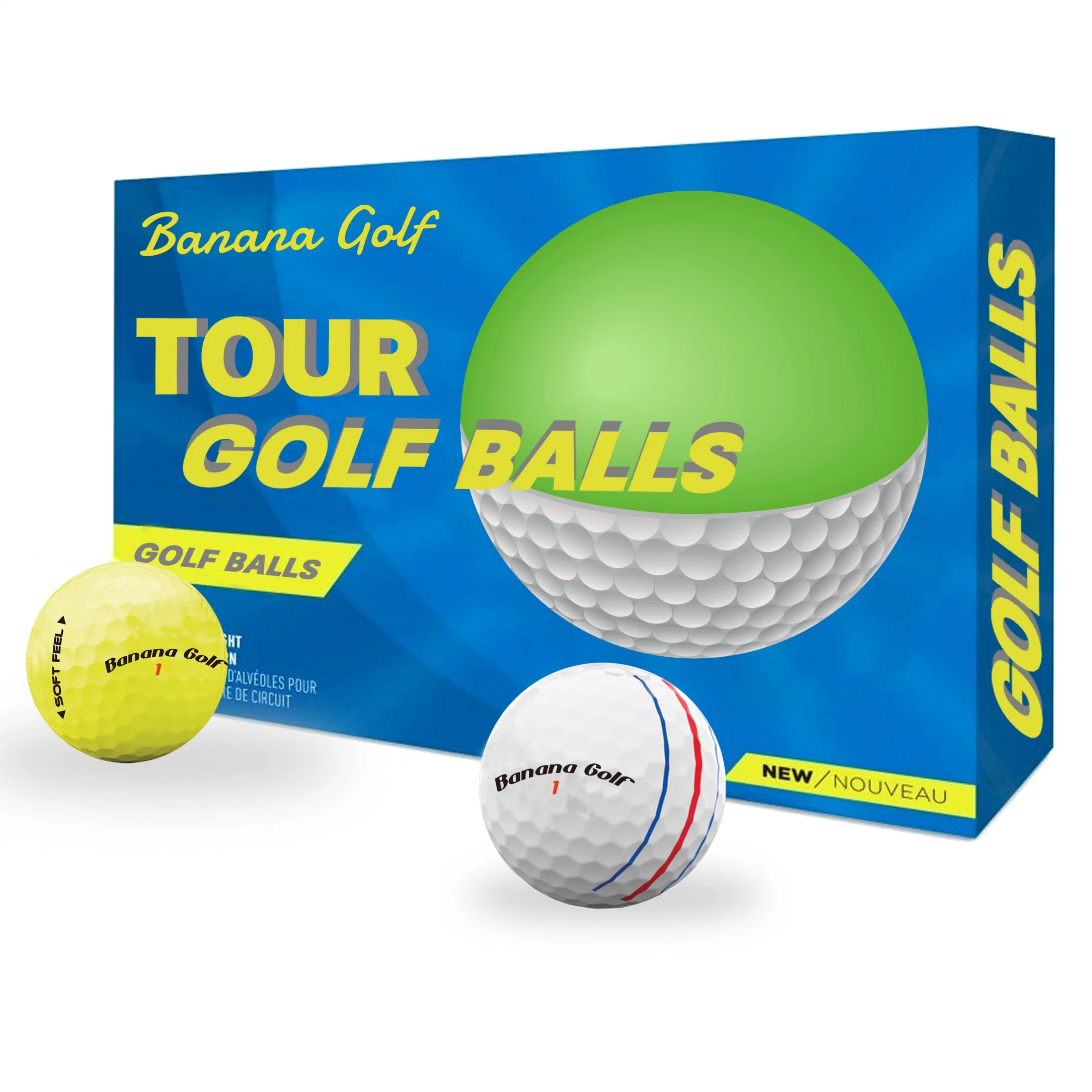 Wholesale 2/3/4 Layer Golf balles Custom Tournament durable distance Professional Impression de balles de golf