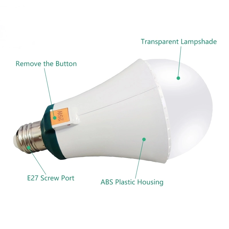 Intelligente Notfall-LED-Lampe mit abnehmbarer Batterie 5W Glühlampe Licht