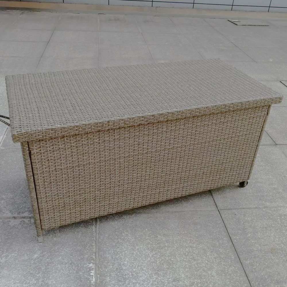 Rattan Effect Storage Cushion Box Home Furniture Chest Box