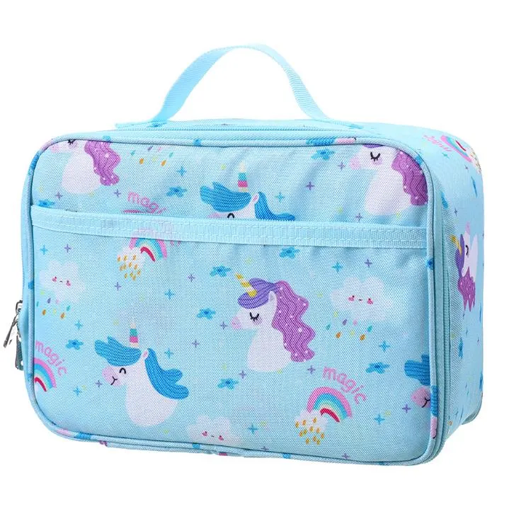 Aohea Lightweight Cute Printing Shoulder Kids Lunch Bag Cooler Bag Student Lunch Bag for Boys Girls