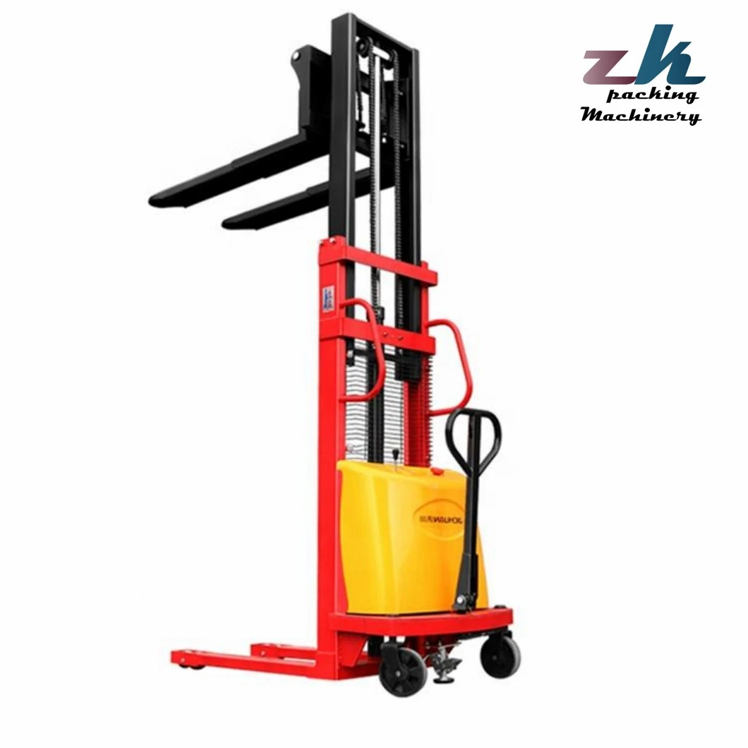 Cheap Fork Lift Lifter Walk Walking Behind Forklift Truck Motor 2200lbs Capacity Full Semi Electric Automatic Stacker Price 3 Bu