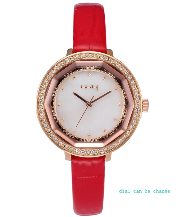 Jewelry Fashion Wrist Lady PU and Leather Strap Watch (WY-048)