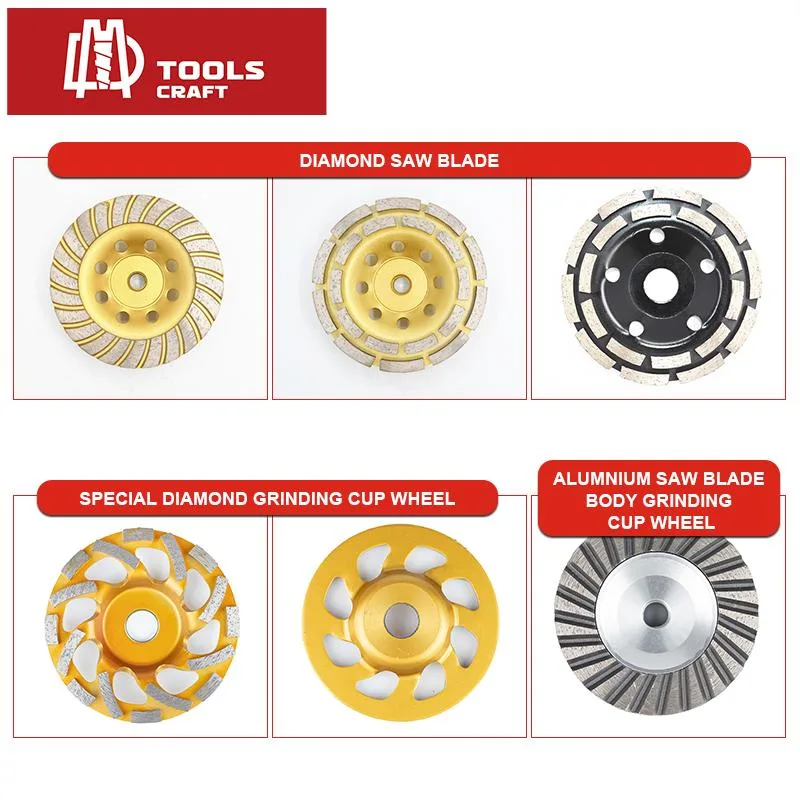 5 Inch Diamond Grinding Cup Wheels with Raptor Segments