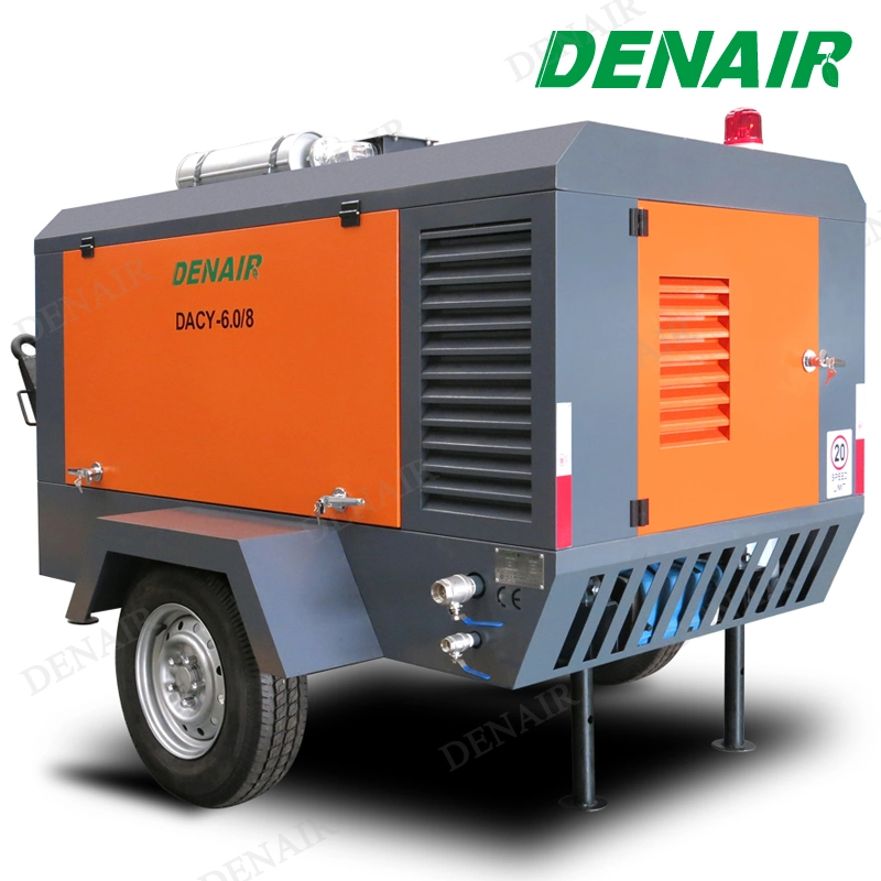 Compresseur d'air portable mobile à vis refroidi par air mobile diesel Unité