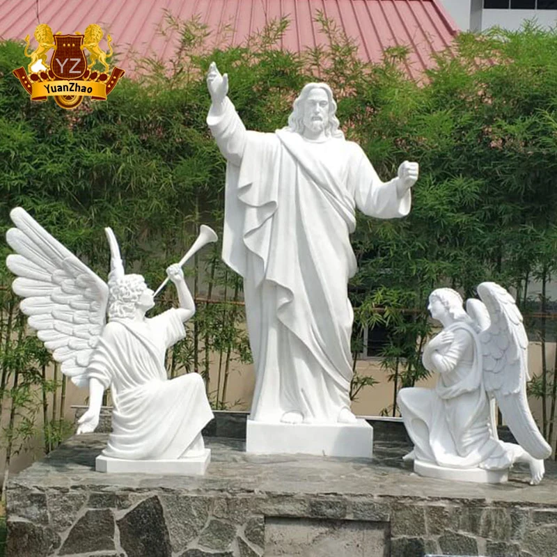 Catholic Religious Life Size White Marble Christ Jesus Statue Natural Stone Jesus Carving Sculpture