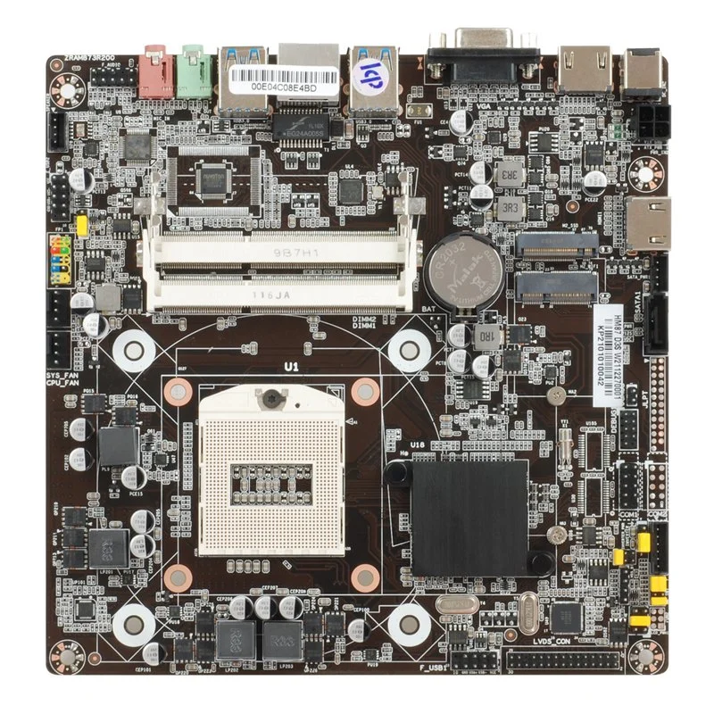 Carte mère Esonic HM86 HM87 Mini ITX 17X17cm PGA947 (Intel 4e génération) (LVDS, 2 x DDR3, 2 x XM. 2 emplacements, 4XUSB3.0)