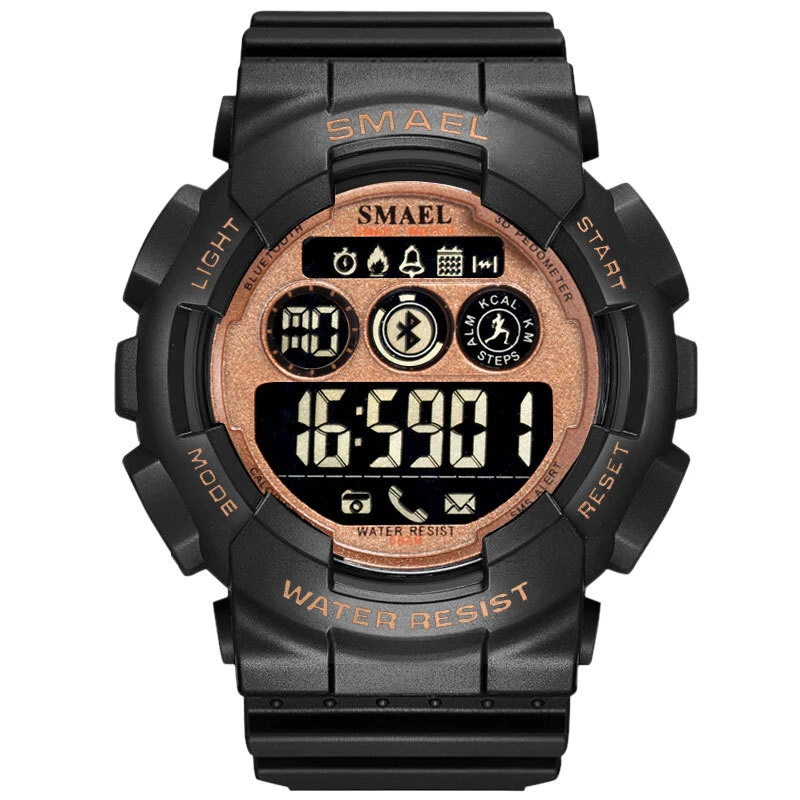 Bluetooth oro Reloj inteligente podómetro electrónica multifunción impermeable reloj deportivo de camuflaje