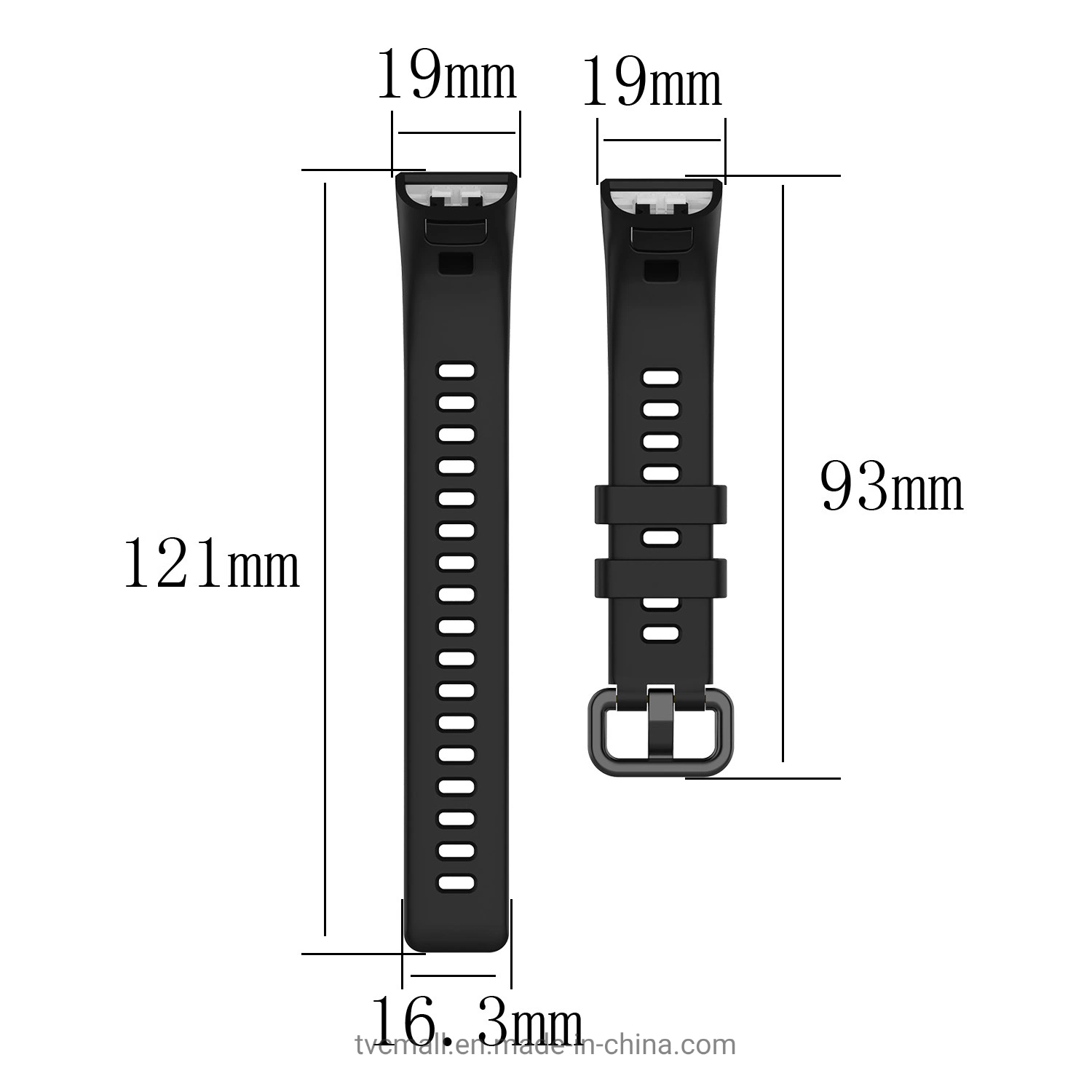 TPU Smart Bracelet Strap Replacement Band for Huawei Band 4 PRO - Black