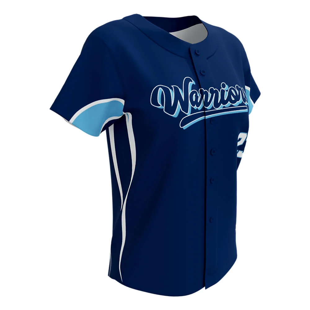 Hecho suyo Diseño uniforme de Softbol Nombre personalizado número completo Button Down Sublimation Digital Printed Letter Stitched Team Player Baseball Jersey