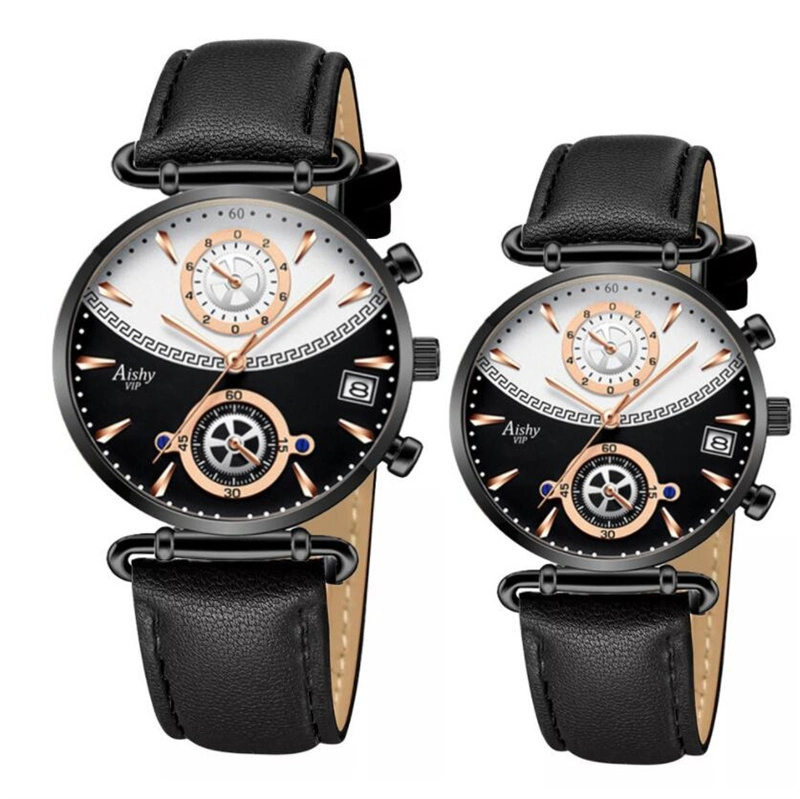 Pair Watches Waterproof Quartz Watch Fashion Calendar Belt Couple Watch