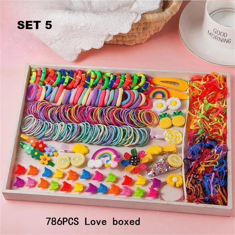 Whosale Customized Children's Accessories Various Hair Rope Loop Hair Tie Set