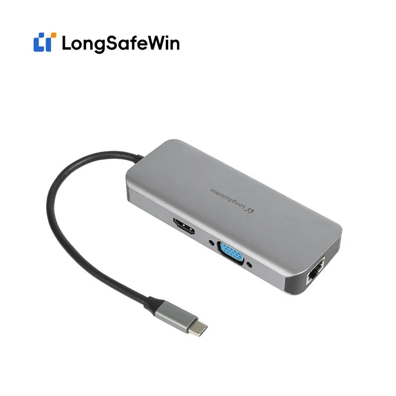 Longsafewin Hot Selling Hub Docking Station USB 3.0 High Speed Transmission