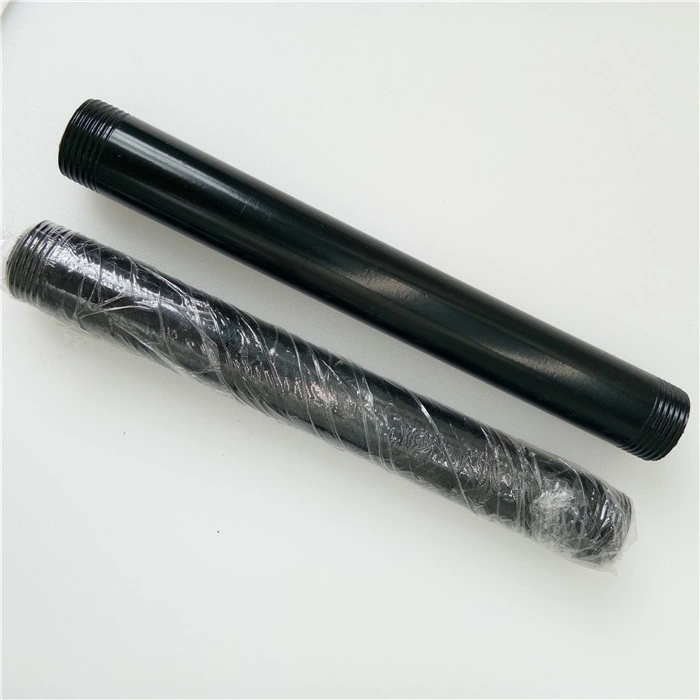 Revestido de color negro accesorios de tubería de acero al carbono Tubo de conexión de rosca macho conector para muebles