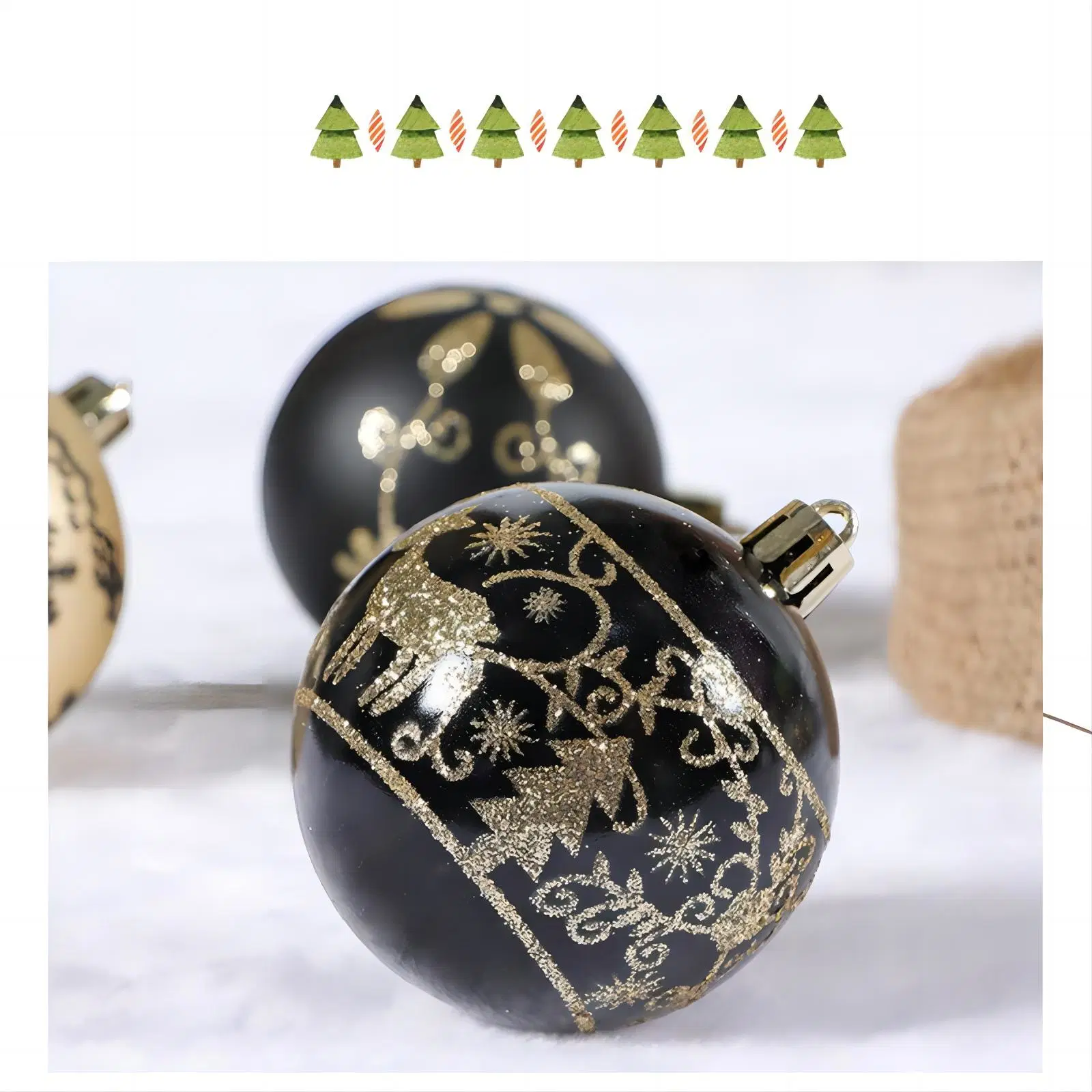 New Christmas Product 6 PC Electroplating Painting Christmas Ornament Balls Set Christmas Decorations