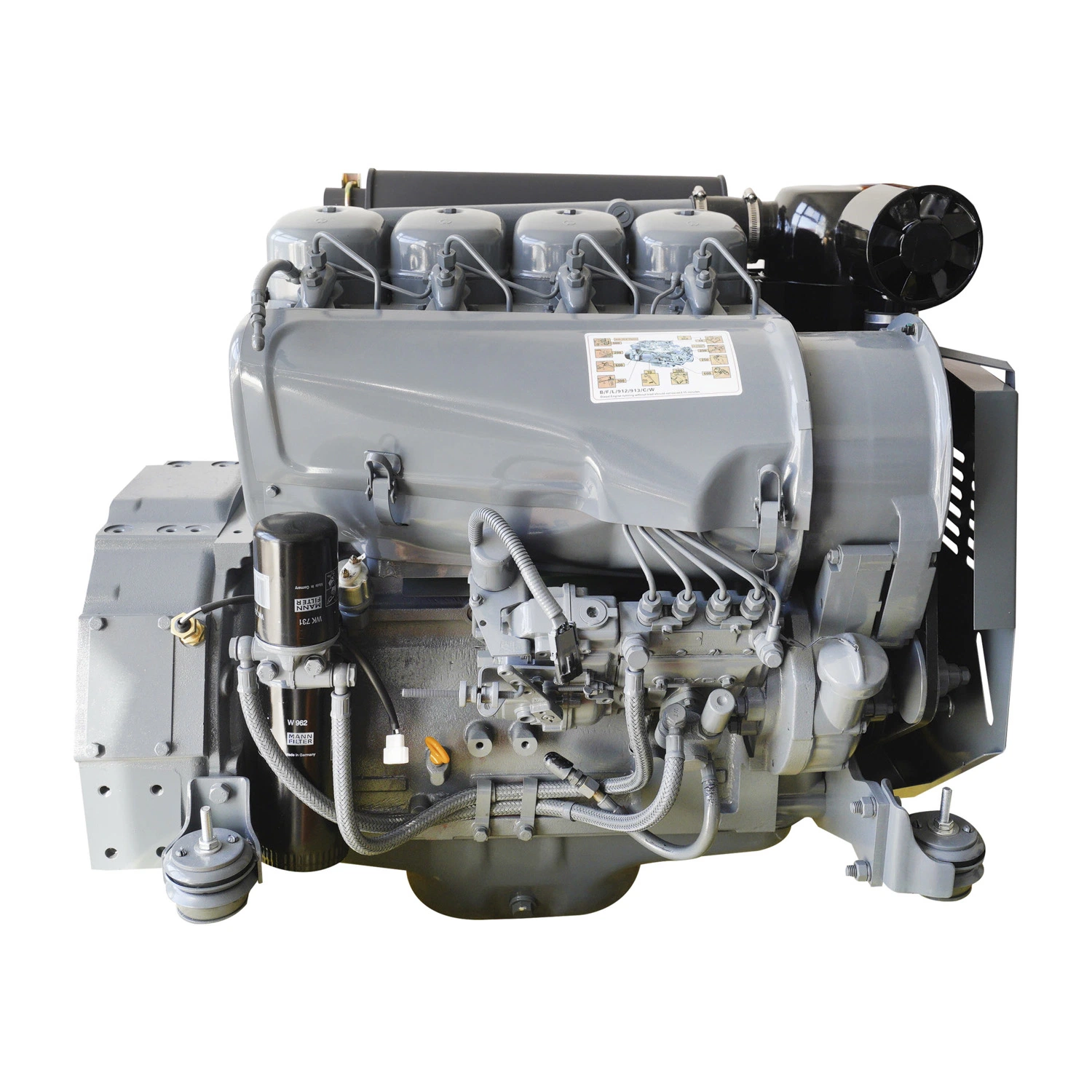 Deutz 60HP motor diesel de 4 cilindros, refrigerado a ar, F4l912