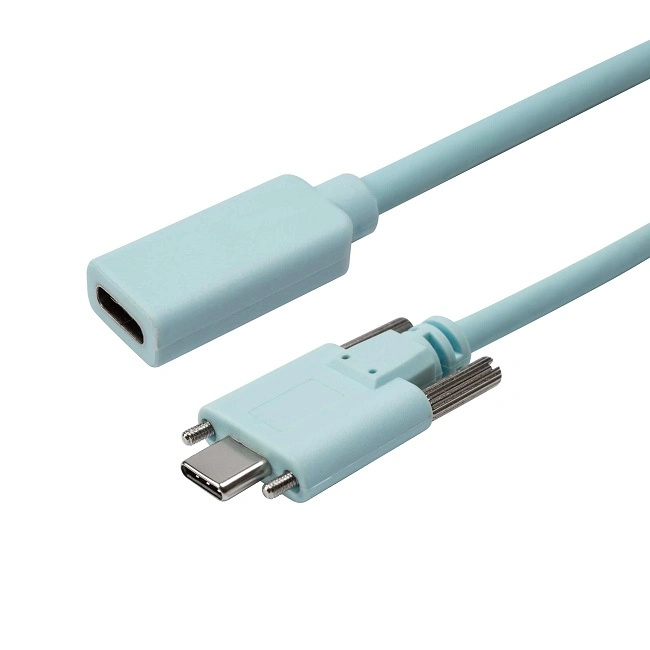 USB C Male with Dual Screw to USB C Female Charging Cable