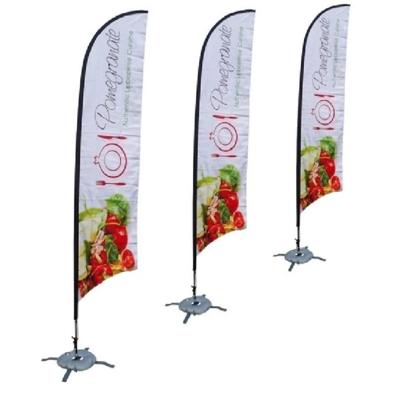 Customized Beach Advertising Digital Polyester Fabric Colorful Display Feather Banner Teardrop Flag