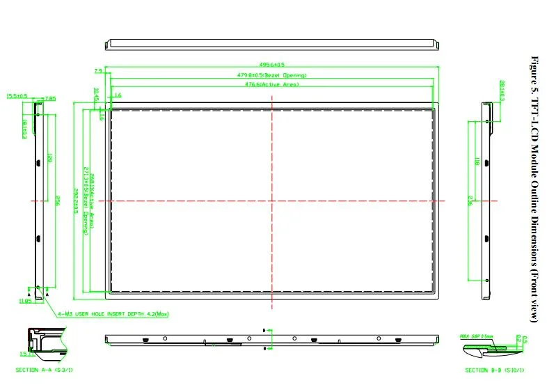 21.5 Inch 1920X1080p, Lvds I/F TV LCD Module with 300 Brightness