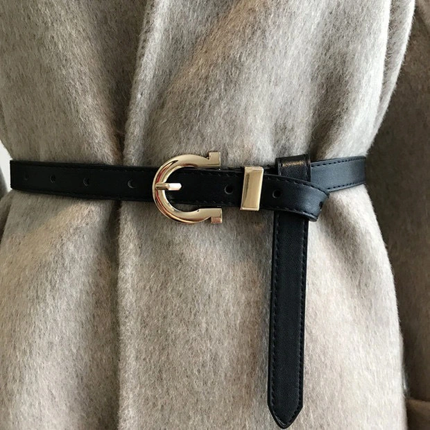 Woman Coat Suit Sweater Belt Decoration PU Leather Material with Metal Buckle New Design Fashion Wholesale Belt Bl-3012