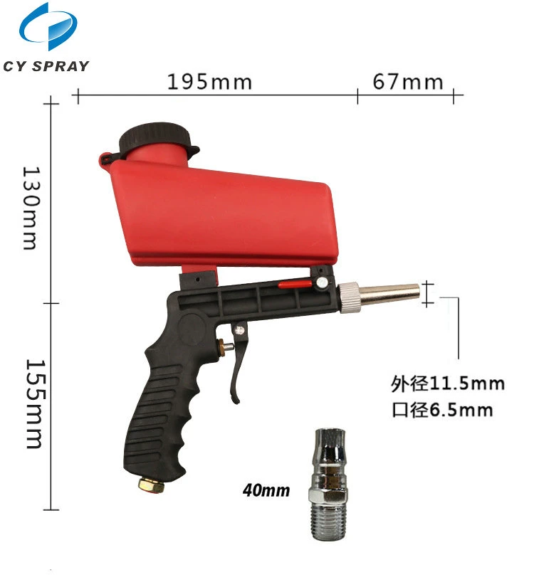 Portable Nozzle Pneumatic Speed Gravity Feed Sandblasting Gun Air Sandblast Sand Media Gun