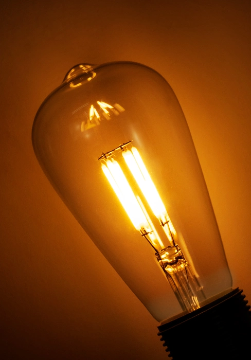 Halolite Filament Bulb LED Lamp 6W E27 E26 St64 Non-Dimmable Amber Light