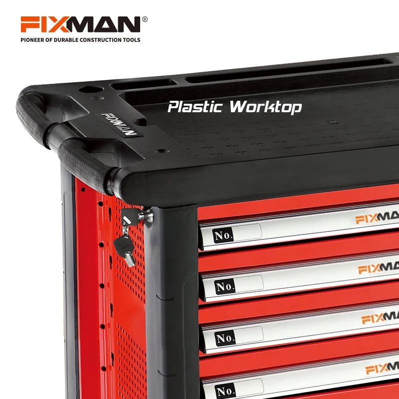 Fixman Combination 7 Drawer Red Roller Storage Mechanical Toolbox Tool Cabinet Trolley Tool Box