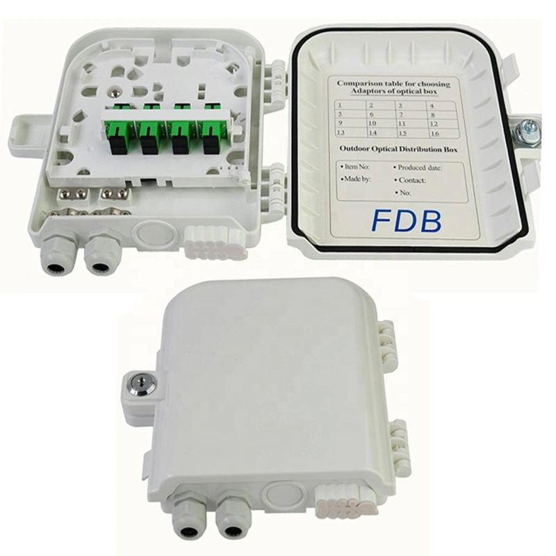 FTTH Fiber Optic Distribution Box 12 Cores High Strength Plastic Outdoor/Indoor FTTH Terminal Box with Splice Tray