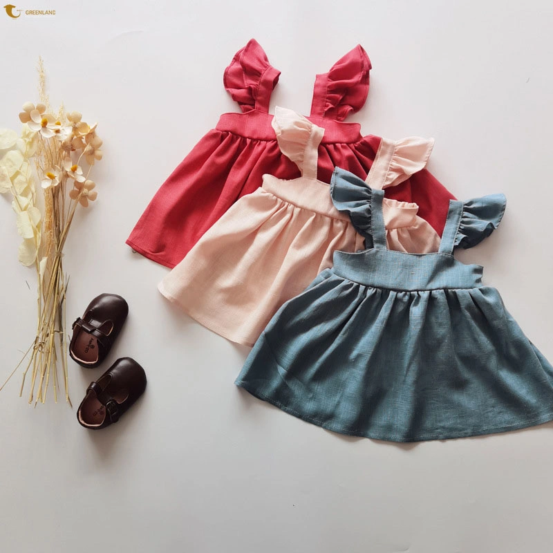 Children's Suit Summer Cotton and Linen Girls Skirt Vest Shorts Children's Clothing