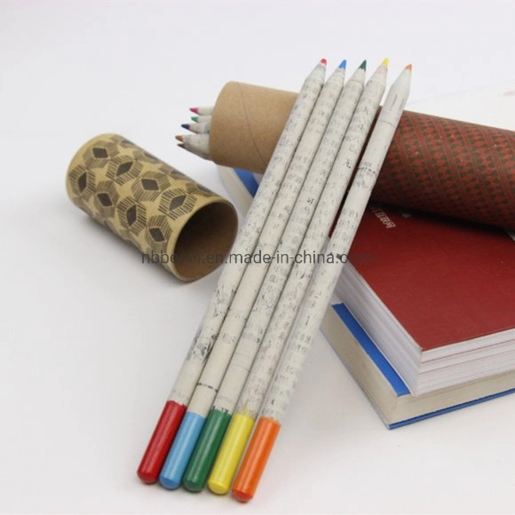 Eco Friendly Recycled Paper Colored Pencil Drawing Pencil Set