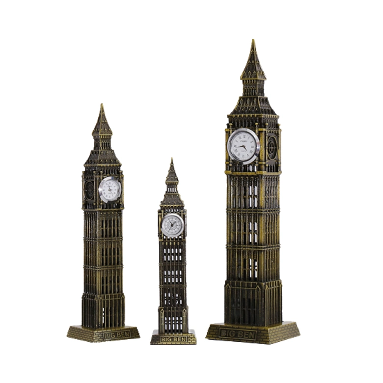 England Big Ben Bronze Model Metal Statues Sculptures Collectible Figurine Vintage Home Decor for Gifts Party Desktop Decoration