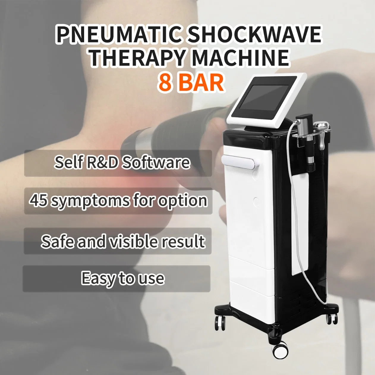 Trending Products 2023 New Arrivals Shockwave Therapy Machine 8 Bars Massager