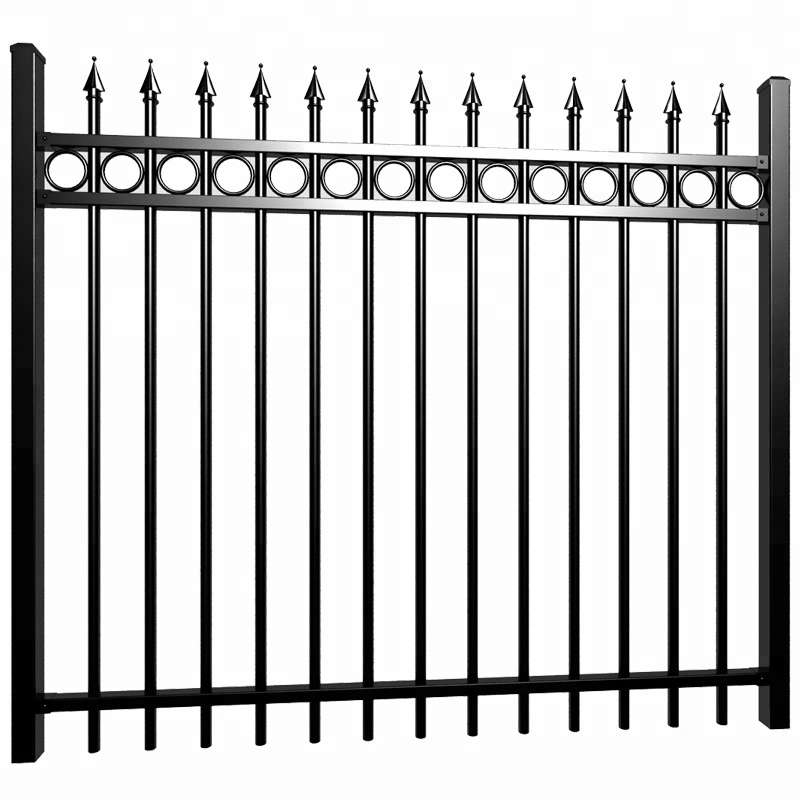 Home Garden Ornamental Black Decorative Metal Wrought Iron Steel Fence