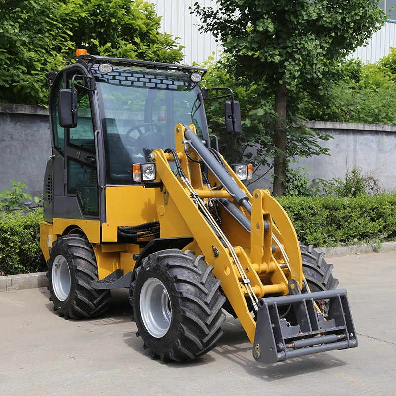 Small Compact Electric Farm Radlader 400kg 1000kg mit Rollen artikuliert Elektrischer Mini-Frontlader