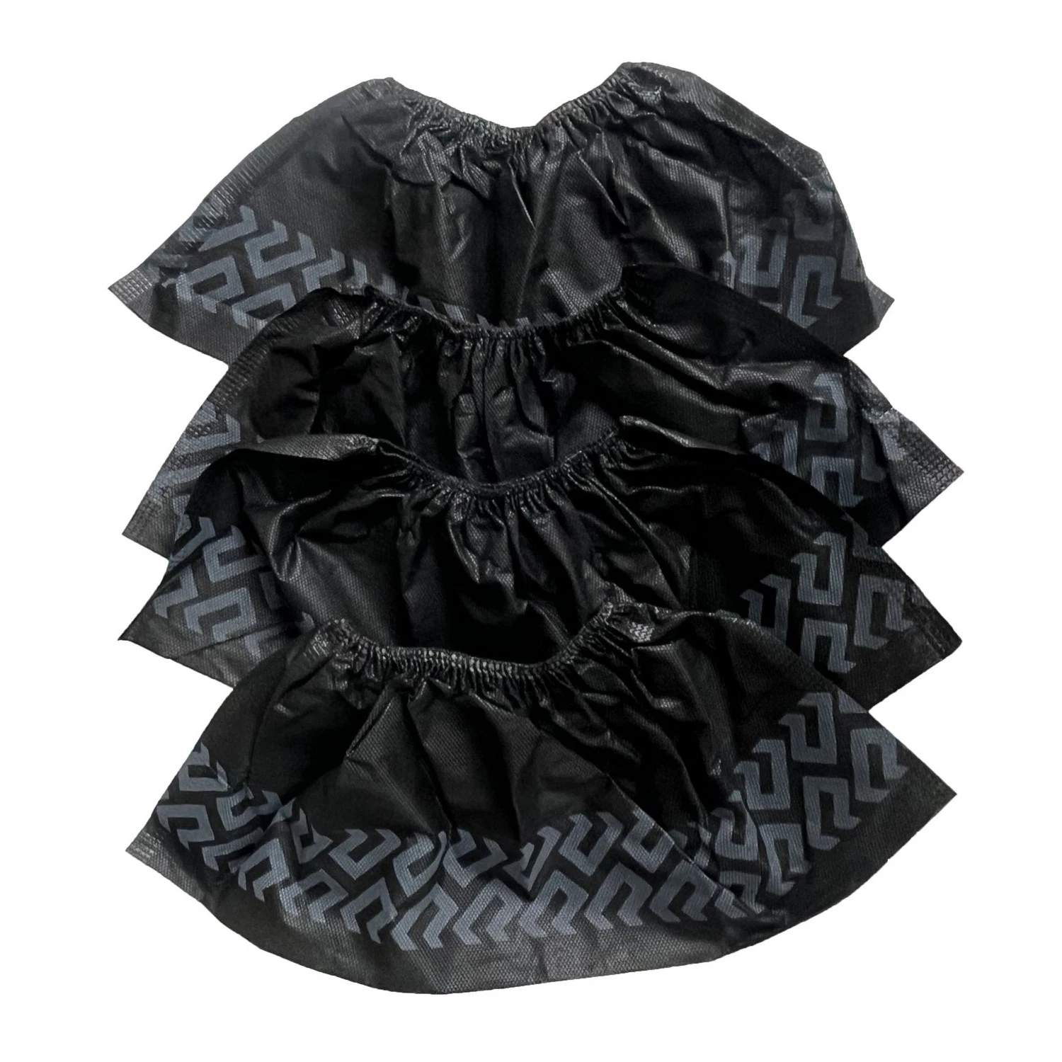 Black Disposable Shoe Covers with Non-Skid Bottom