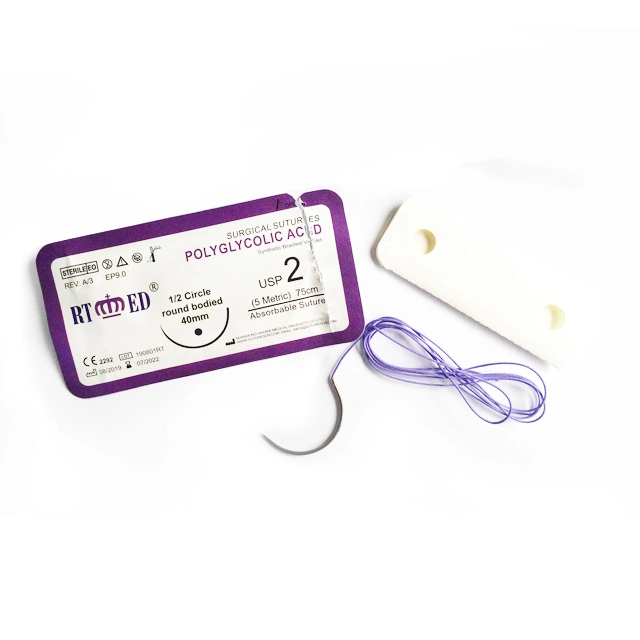 Surgical Absorbable Polyglycolic Acid PGA Suture with Needle