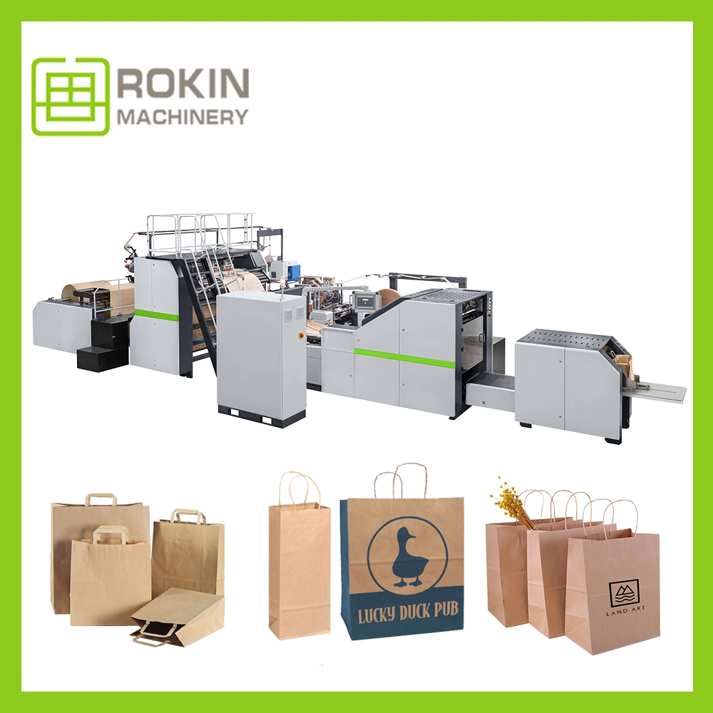 Fully Automatic Brown Mini Paper Shopping Bag Machine Automatic Paper Cement Bag Making Machine Square Button Paper Bag Machine