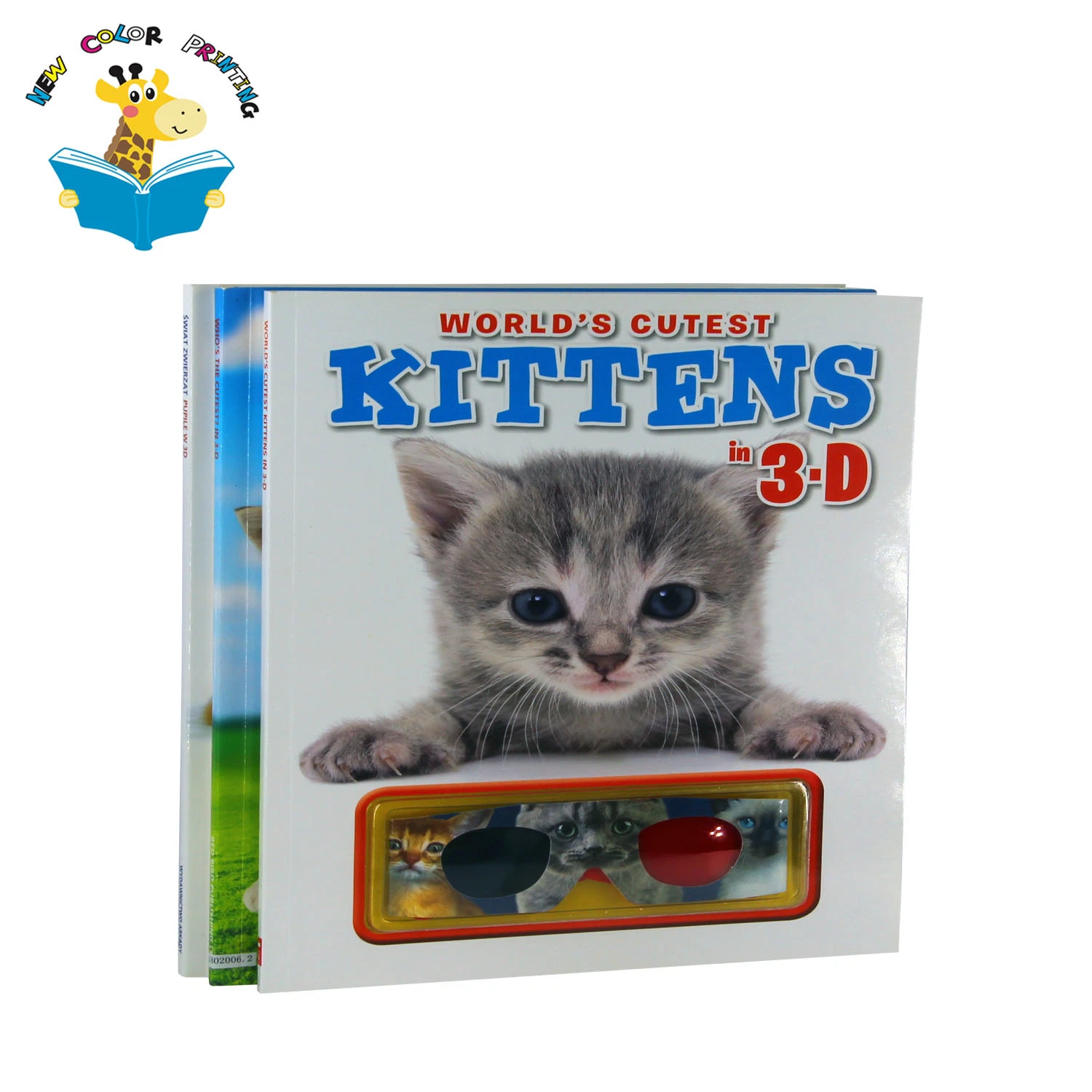 Animal Children Play Softcover Book with 3D Colorful Glasses for Kids