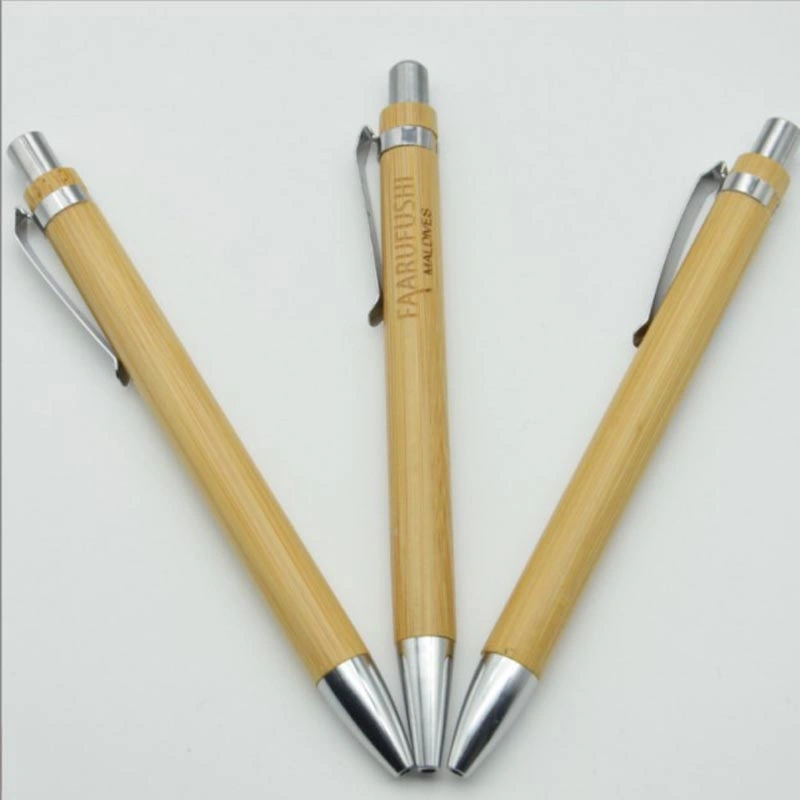 Promotional Giveaway Items Natural Promotional Customized Bamboo Pen Engraved Wood Gel Ballpoint Pens with Logo