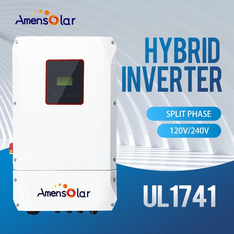 Amensolar 5kw 8kw 10kw on/off Grid Hybrid Solar Inverter Hot Sale Ess Inverter for Us Market 110V 120V Split Phase Jamaica 5kVA Solar Inverter Power Inverter