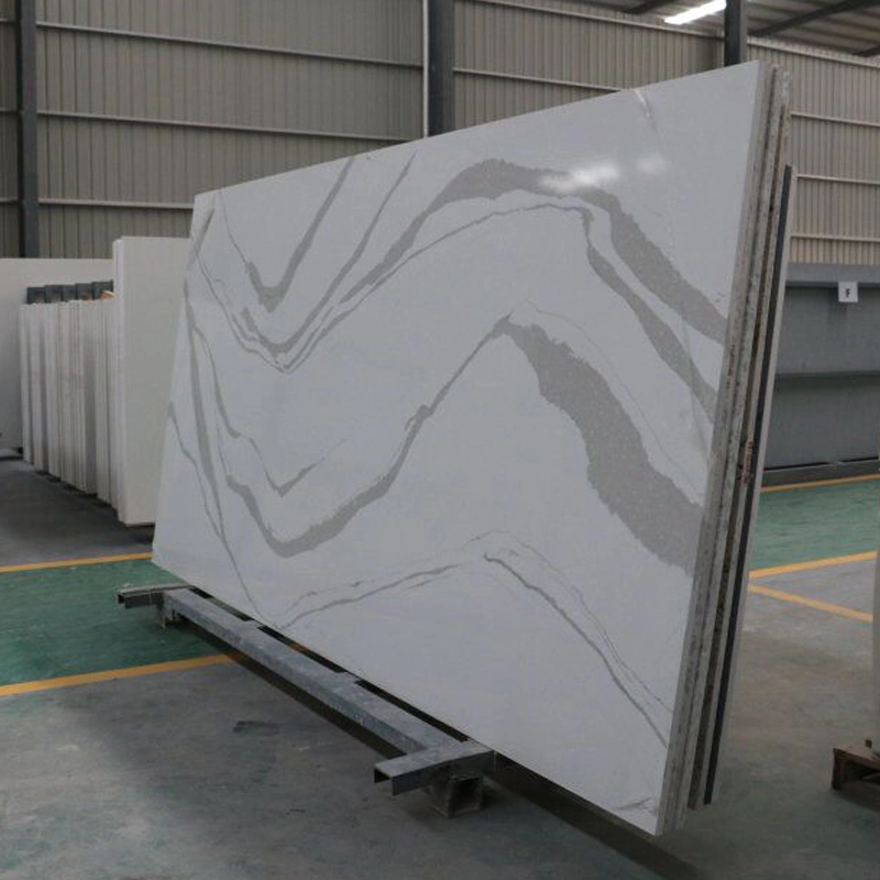 Polished White Surfaces Engineered Quartz Stone Slab with  SGS Certification