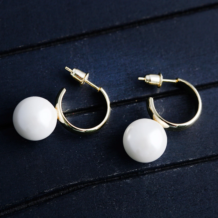 925 Sterling Silver Pearl and Silver Earrings for Women