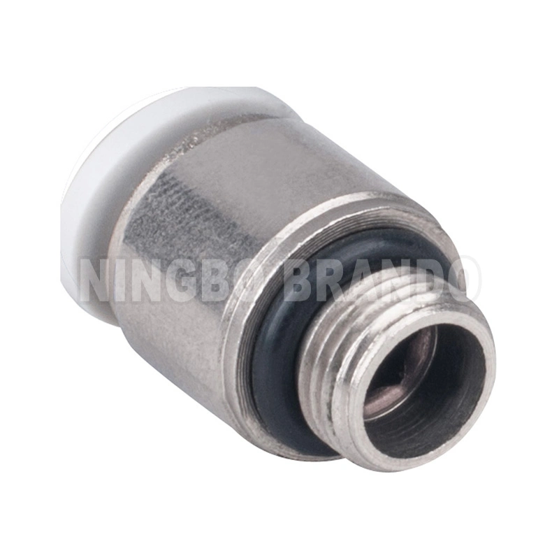 POC Round Male Straight Push On Tube Pneumatic Air Hose Fitting Connector 4mm 6mm 8mm 10mm 12mm 1/8" 1/4" 3/8" 1/2" M5 M6