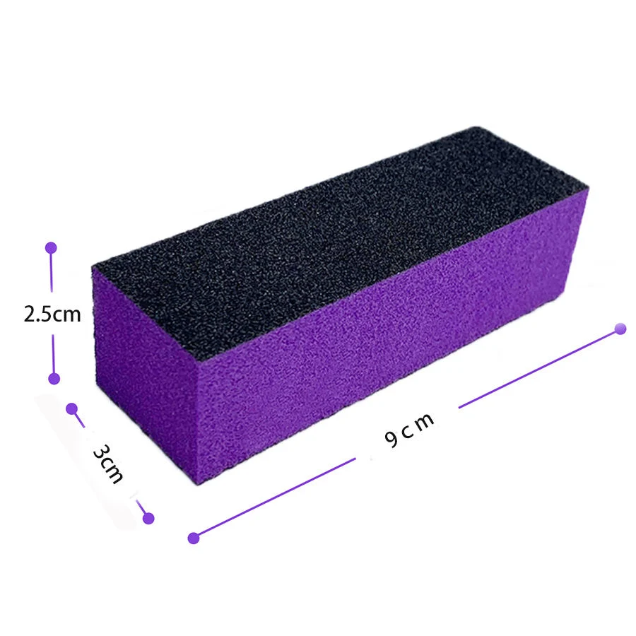 Purple 500PCS/Case Beauty Tools Sponge Sanding Nail Buffer Block 80/80/100 Grit