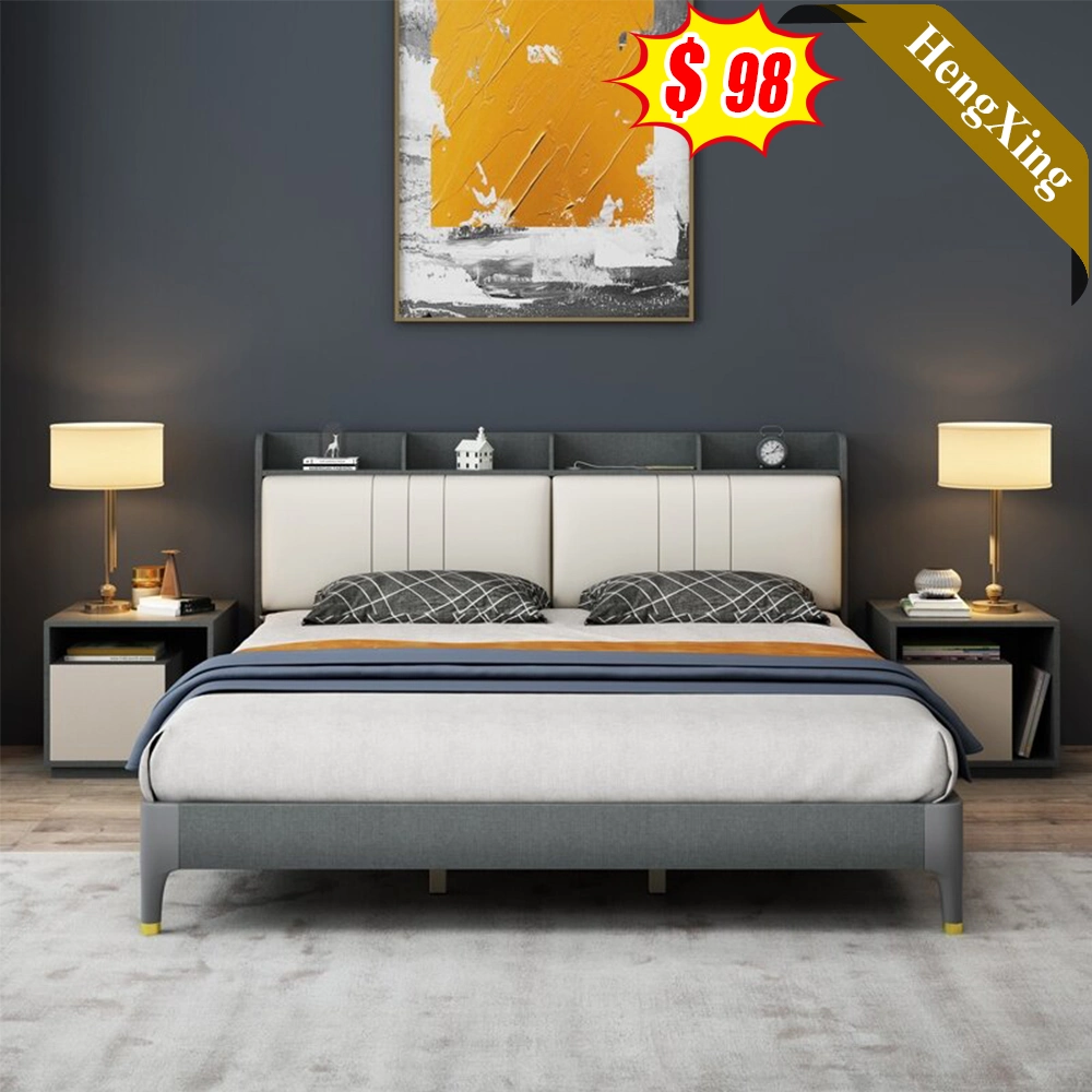 Quarto com Cama Queen Standard Branco, Cama Queen, elegante Couro funcional bela cama moldura