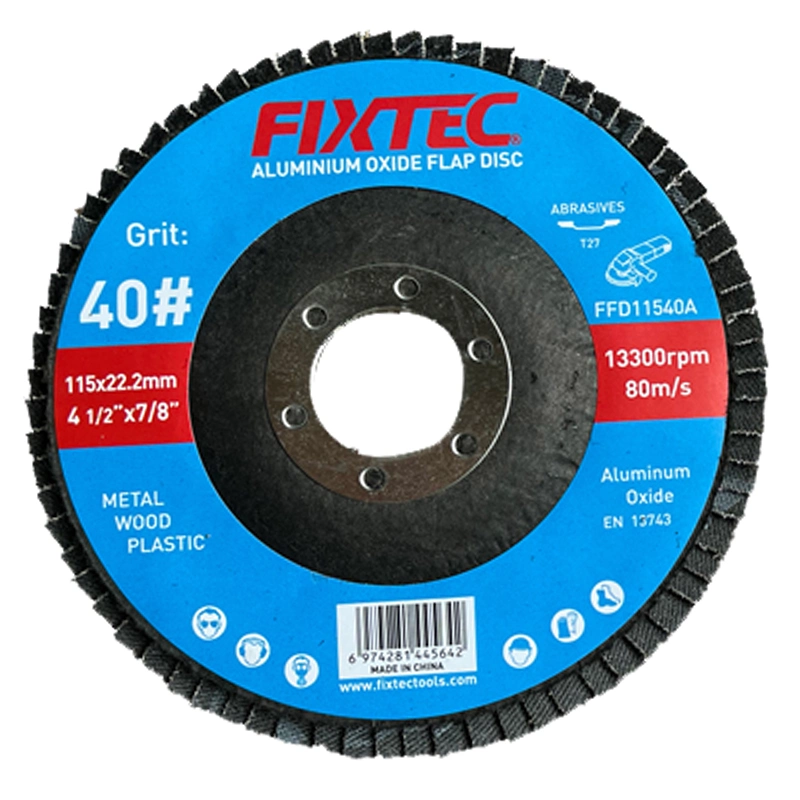 Fixtec Flap Disc Aluminum Oxide Grinding Polishing Wheel Grit P40 P60 P80 P120