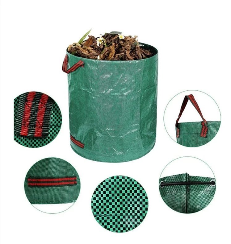 3 Packs Collapsible 72 Gallons Garden Leaf Waste Bag Garden Rubbish Can