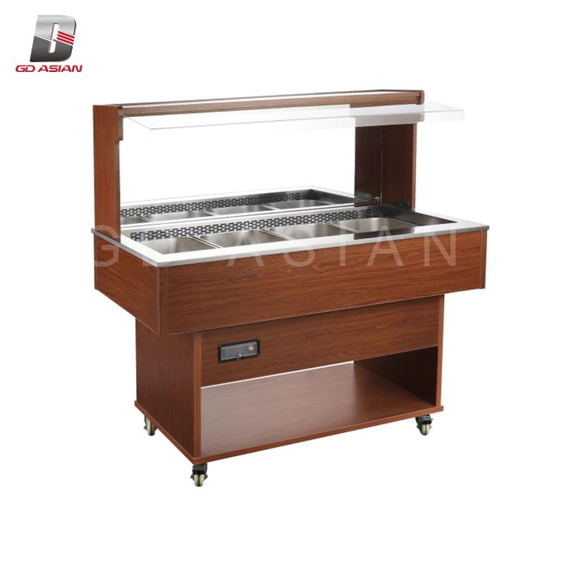 1400L Square Shape Commercial Electric Cold Buffet Trolley Serving Station