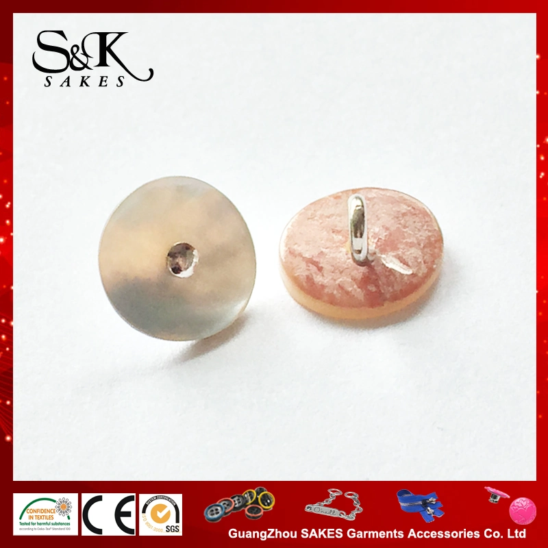 High quality/High cost performance  Natural Agoya Shell Button with Metal Hook for Garments