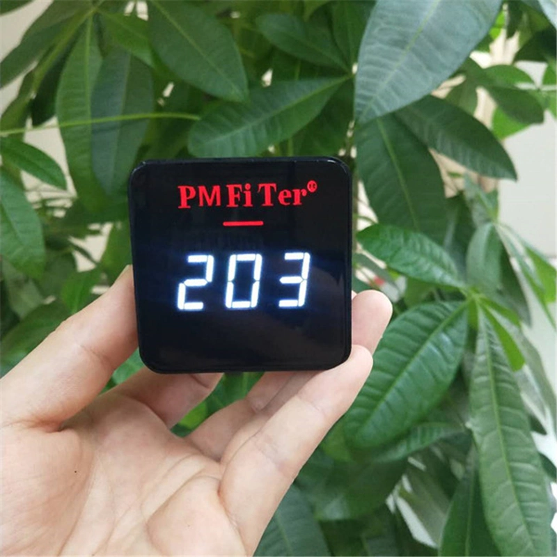 مكشاف Cube Design PM2.5 مراقبة جودة الهواء الداخلي المحمولة مع بطارية قابلة لإعادة الشحن بسعة 1200 مللي أمبير/ساعة