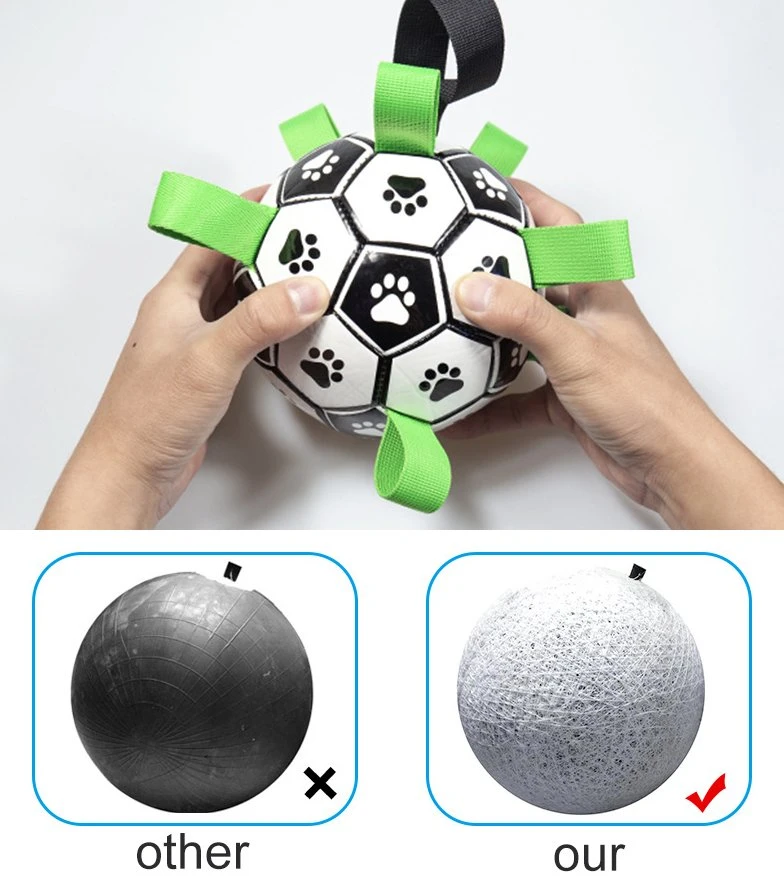 Interactive Dog Toy Paw Football Toys for Puppy Large Dogs Outdoor Training Pet Bite Chew Soccer Ball Toys with Inflator